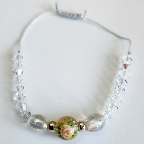 Classic Multi Crystal Sterling Silver Adjustable Bracelet - Picture 4 of 7